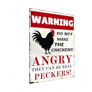 Carastora Funny Chicken Coop Sign - Vintage Metal Tin Sign for Farm, Yard or Barn, Rustic Decor, Fence or Wall…