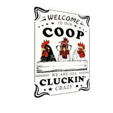 Carastora Funny Chicken Sign – Retro Tin Sign for Coop, Farmhouse, or Kitchen Wall, Cute Farm Animal De…