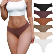 RoyalBelle Seamless Thongs For Women V-Waisted Sexy Invisible No Show Breathable Stretch Panties U…