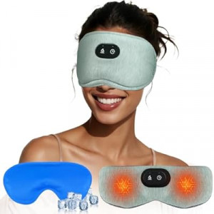 Detachable Heated Eye Mask, Cordless Eye Mask for Dry Eyes & Puffiness, Algae Fiber Ultra-Soft No…