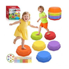 SOTAONE Rainbow Stepping Stones for Kids - Non-Slip Sensory Jumping Stone Toys, Toddler Obstacle Cours…