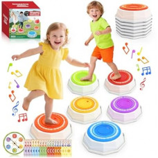 SOTAONE Rainbow Stepping Stones for Kids - Non-Slip Sensory Jumping Stone Toys, Toddler Obstacle Cours…