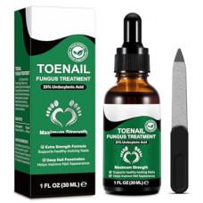 Toenail Treatment with 25% Undecylenic Acid, Nail Renewal, Promotes Nails Health,Enrich Jojob…