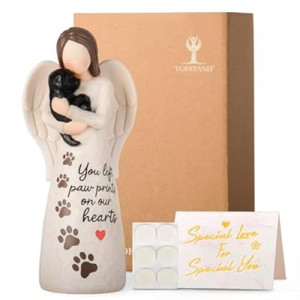 VOFSTAND Affection Angel Embraces Dog, I Love Our Friendship, Gift to Celebrate Loving Pets and Dog Lov…