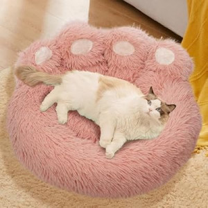 Calming Dog Bed Cat Bed Medium Size Dog - Donut Washable Medium Pet Bed, Warm Kitten Nest 24 inche…