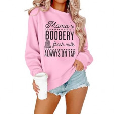 Maternity Nursing Sweatshirts for Women Friendly Zip Breastfeeding Pullover Top Mama's Boobery Print…