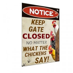 Carastora Keep Gate Closed Sign - Rustic Farm Metal Sign for Chicken Coop, Yard, Garden Fence or Outdo…
