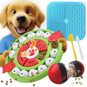 Goohomeey Dog Puzzle Feeder for Small/Middle Breeds - Adjustable Treat Dispenser Funny Slow Feeder…