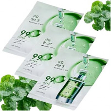 Belluxe 3-Pack Centella Asiatica Sheet Face Masks for Sensitive Skin, Calming and Hydrating Korean She…