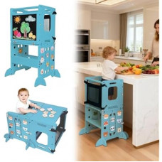 Coozyupper Toddler Kitchen Stool Helper, CPC Certified Foldable Toddler Tower, Learning Wooden T…
