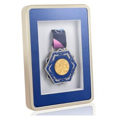 WeChip Medal Display Case, A5 Size 5.8 x 8.3 inches, Wall Mount or Desktop, Aluminum Frame, Single…