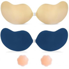 Invisible Sticky Bra Strapless Adhesive Bras Silicone Stick on Push Up Seamless Reusable Backless Bra for…