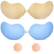 Invisible Sticky Bra Strapless Adhesive Bras Silicone Stick on Push Up Seamless Reusable Backless Bra for…