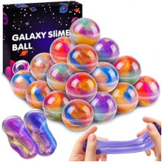 Valentines Day Gifts for Kids - 36 Pack Galaxy Slime Ball Kit for Classroom Reward Birthday Slime P…