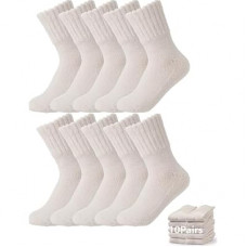 BomKinta Women's Boot Socks - Thick Boot Solid Crew Socks - Warm Cozy Soft Calf Sock 10 Pairs Size 5-11