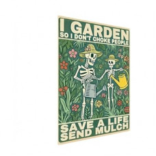 Carastora Funny Garden Skull Tin Sign, Vintage Tin Wall Art for Home, Cafe, Bar and Office, Humorous Sku…