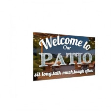 Carastora Vintage Style Patio Wall Sign, Rustic Metal Tin Decor for Outdoor Spaces, Garden, and Beac…