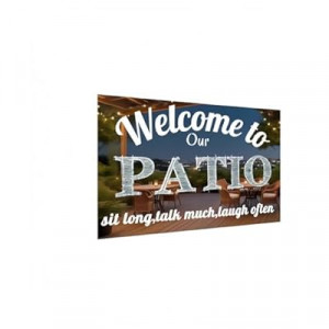 Carastora Vintage Style Patio Wall Sign, Rustic Metal Tin Decor for Outdoor Spaces, Garden, and Beac…