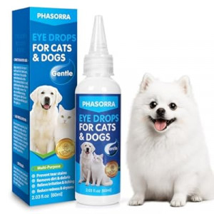PHASORRA Pet Dog Eye Drops - Eye Drops for Dogs 2 fl oz Relieve Eye Irritation & Itching, Redness…