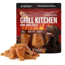 PETPHABET Rawhide Free Dog Chew Bones - Grilled Pork Hock Dog Chews for Small Medium Breeds, Healthy P…