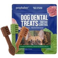 PETPHABET Dental Chews for Dogs, 3 Flavor Dog Dental Treats Fresh Mint Chicken & Beef Flavor for Medium…