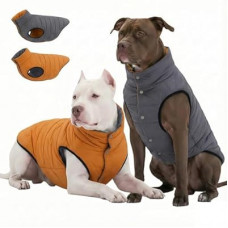 LovinPet Large Dog Puffer Coat, Reversible Down‑Insulated Winter Jacket, Water‑Resistant & Wind‑Res…