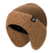 HAMUNI Winter Fleece-Lined Beanie with Earflaps, Warm Windproof Unisex Beanie Hat for Skiing, Hikin…