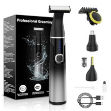 SilkGlow Body Hair Trimmer for Men, Waterproof Pubic, Groin, Body, Face, Nose Shaver, Painless USB Recharg…