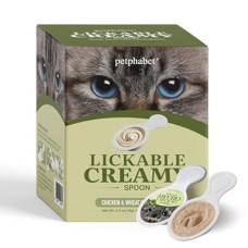 Petphabet Lickable Cat Treats Spoon, 36 Count Creamy Puree Kitten Treats Chicken & Wheat Grass Recipe, Fun…
