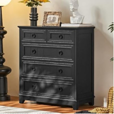 Joaxswe Farmhouse 5 Drawer Dresser for Bedroom, 33.2