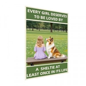 Carastora Funny Shetland Sheepdog Wall Art Decor, Vintage Metal Tin Sign for Bathroom, Kitchen, Home -…