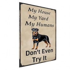 Carastora Funny Dog Metal Sign, Vintage Tin Sign Decoration for Home, Garden, Yard, Garage, Pet Lo…