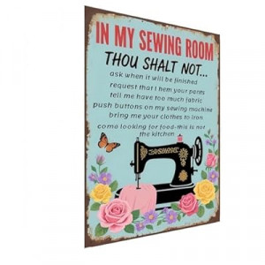 Carastora Vintage Sewing Room Wall Sign, Metal Tin Plaque for Home, Craft Room, Sewing Lover Gift - Co…
