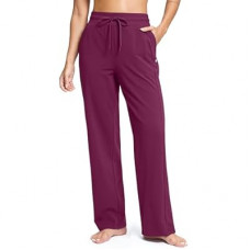 Soothfeel Womens Cotton Sweatpants Sweat Pants Lounge Open Bottom High Waisted Yoga C…