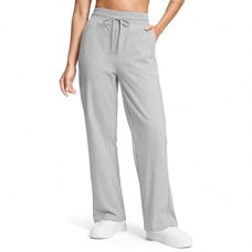 Soothfeel Women's Cotton Sweatpants Lounge Sweat Pants High Waisted Open Bottom Casual Yoga…