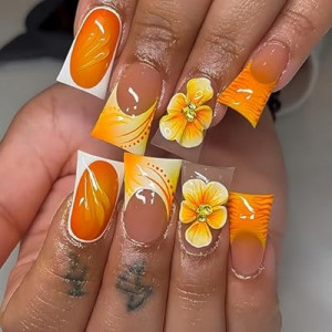 Short Duck Nails Press On French Tip Fall Nails For Women