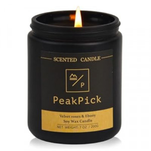 Rose Scented Jar Candle, Soy Wax Candle in Amber Glass, Long Lasting Floral Candle for Home Décor & Gif…