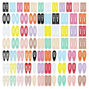 CYBAUG 144Pcs 2 Inch Hair Snap Clips for Girls, Kids, and Toddlers – Colorful Snap Hair Clips for Girls(6…