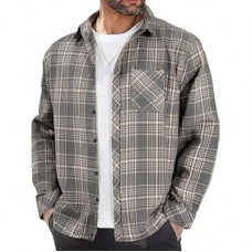 BAYAMO Men's Flannel Button Down Shirt Casual Plaid Long Sleeve Fall Jacket Lightweight Soft Tops with P…