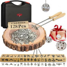 1 Inch 38-Piece Stainless Steel Branding Iron Kit - Alphabet, Numbers & Animal Designs for Wo…