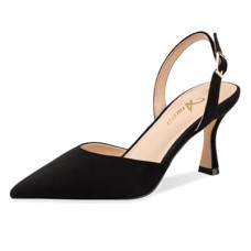 Athlefit Closed Pointed Toe Heels for Women Dress Work Wedding Party Slingback Stiletto Pumps Shoes