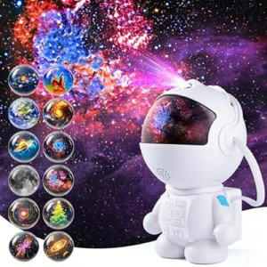 Astronaut Galaxy Projector,Star Projector with 12 Space Films,Galaxy Projector for Bedroom with Timer a…