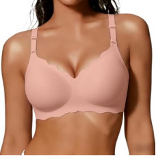 COCOMARTS Jelly Bras for Women No Underwire Scalloped Push Up Wireless Bralettes Seamless Soft Co…