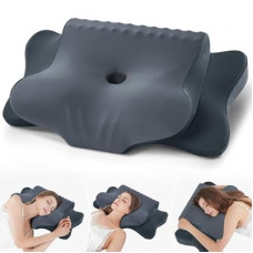 Cervical Pillow for Neck Pain Relief - Cooling Ergonomic Dual-Sided Orthopedic Neck Pillow with Ice Sil…