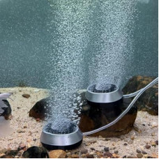 3.5 Inch Aquarium Air Stone Disc Bubble Diffuser Release Tool with 6Ft Air Tube, 2 Pieces Air Stones Oxyge…