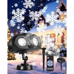 2025 Christmas Snowflake Projector Lights, Double Head Snowflake Projection Light with Remote, Chris…