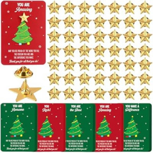 Huquary Christmas Employee Appreciation Gifts Star Pin Inspirational Greeting Card for Cow…