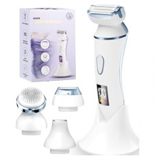 4 in 1 Electric Shaver for Women with Facial Brush, Electric Razor for Legs Underarm Pubic Hair, Bikini Trimme…