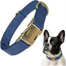 Leather Dog Collar – Durable Faux PU Leather Dog Collar for Small Medium Large Dogs, Adjustable Pet Collar w…