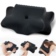 Cervical Pillow for Neck Pain Relief - Cooling Ergonomic Dual-Sided Orthopedic Neck Pillow with Ice Sil…